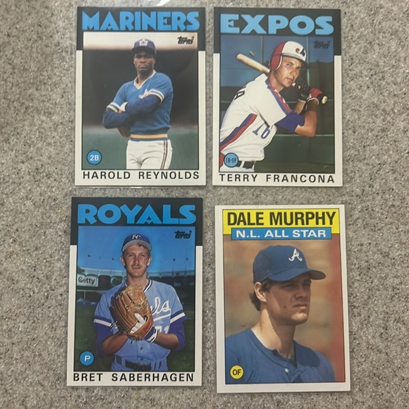 1986 Topps 4 panel uncut Malong with other cards. See description for condition. - Picture 2 of 7
